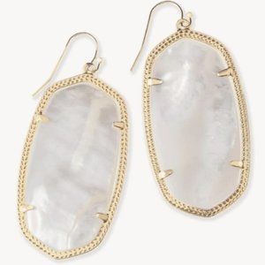 Kendra Scott Danielle Gold Statement Earrings in Ivory Mother-of-Pearl